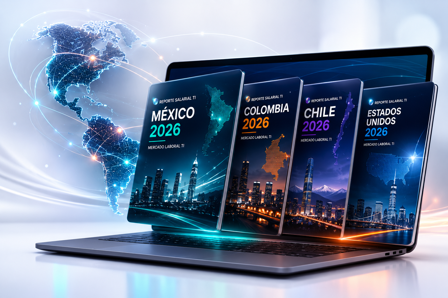 Reportes y guías salariales de perfiles TI 2026 — México, Colombia, Chile y Estados Unidos — Azka IT